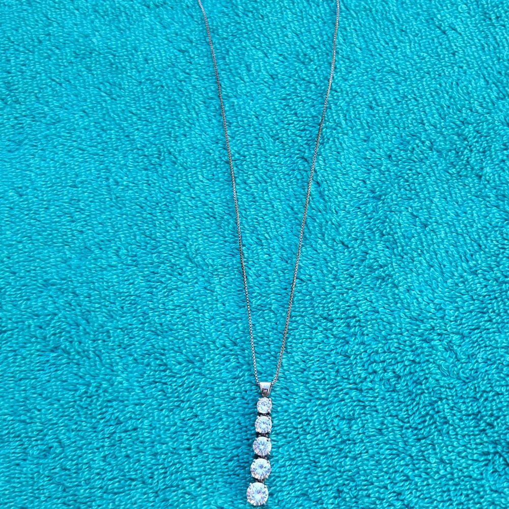 CUBIC ZIRCONIA & STERLING SILVER NECKLACE
